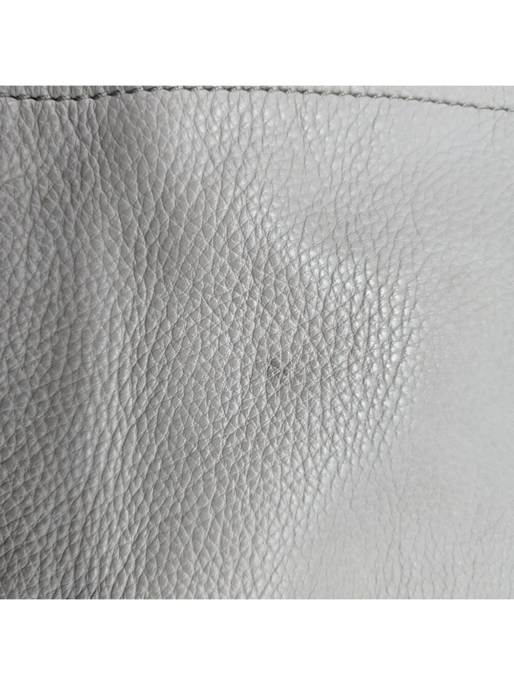 Michael Kors Pebbled Leather Shoulder Tote Bag Gray Taupe Silver Hardware Purse - Picture 3 of 16